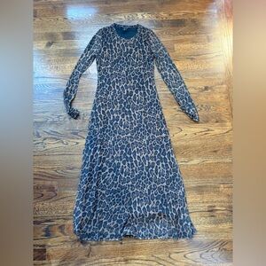 Rachel Zoe Leopard Print Long Sleeve Dress size small